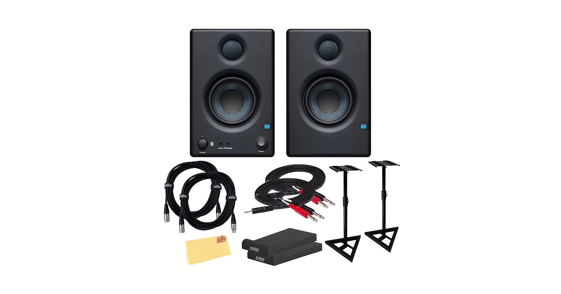 PreSonus eris e3.5 bt　bluetooth対応　スタンド付き PreSonus Eris 3.5BT ブラック 1ペア ケーブル スタンドセット